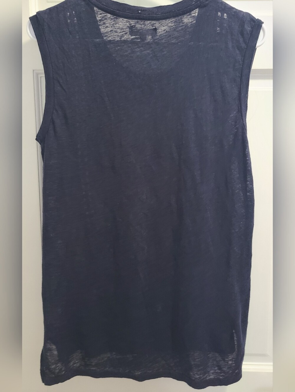 Madewell Navy Eyelet Trim Sleeveless Tank - Picture 5 of 6
